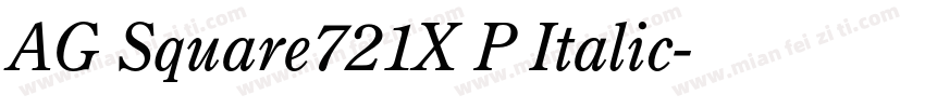 AG Square721X P Italic字体转换